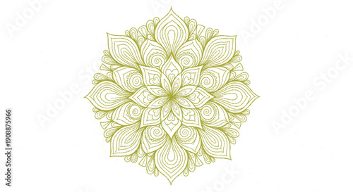 Intricate green mandala design on for decorative purposes