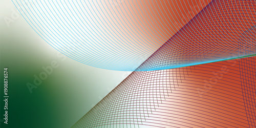 Red green and white abstract grainy gradient shapes on black noisy background banner poster header design