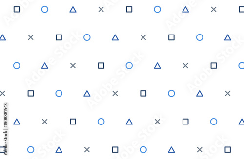 青系ミニマル幾何学シームレスパターン背景