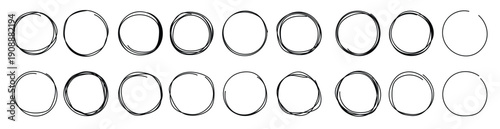 hand drawn circle line sketch set hand drawn round frame