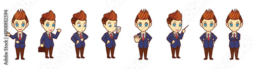 business man cute vector illustration character design