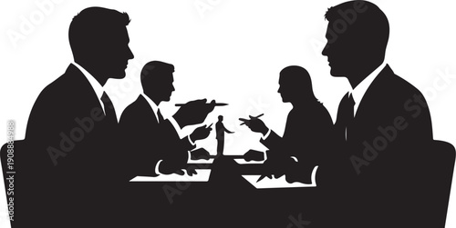 Business people in a meeting with a judge's gavel