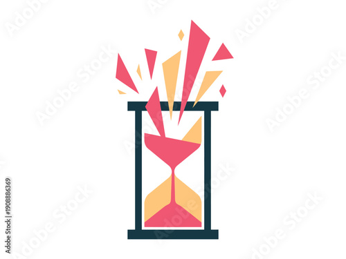 A creative hourglass illustration visually represents the passage of time and fleeting moments.