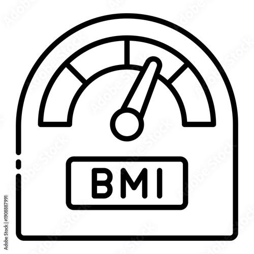 bmi sclae icon. body index reading. health indicator. wellness assessment