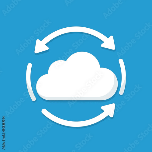 Cloud Icon Syncing Data for Seamless Technology Integration