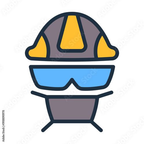 Protective Gear Icon - Lineal Color