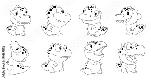 cute crocodile set in kids style