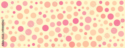 Pink and Peach Polka Dot Abstract Background.