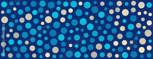 Blue and White Circle Pattern Background.