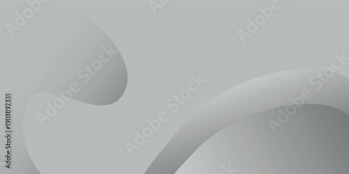 Silver foil background with soft flowing shapes and smooth layered curves. Modern minimalist backdrop