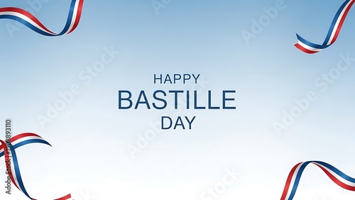 Vibrant French ribbons celebrate Happy Bastille Day festivities