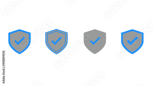 Free Download A set of shield icons symbolizing security, protection, trust, and safety concepts. - GFXLoad