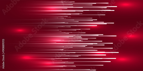 Dynamic Red Neon Speed Lines Abstract Background With White Stripes For Tech And Futuristic Design