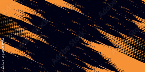 orange black brush pattern wrap car sticker banner abstract sporty lines black orange grunge brush color combination. illustration eps10.