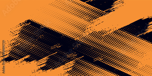 orange black brush pattern wrap car sticker banner abstract sporty lines. vector.