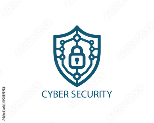 Free Download Cyber security flat logo vector data protection lock symbol - GFXLoad