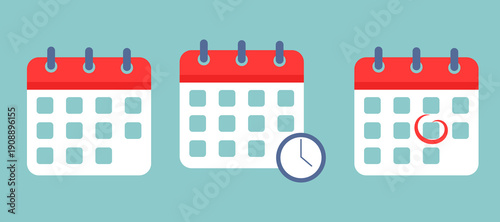 Calendar flat style icon collection