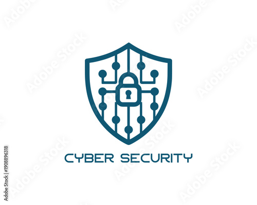 Free Download Cyber security flat logo vector data protection lock symbol - GFXLoad