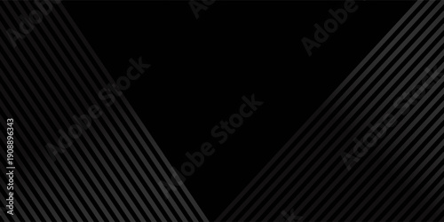 Black oblique straight line background. Masculine dark linear abstract wallpaper. Elegant luxury striped gradient texture. Grey diagonal lines backdrop for flyer, banner, poster, presentation. Vector