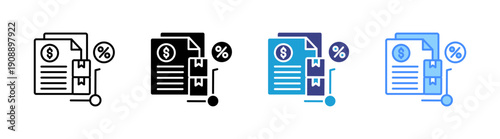Purchase Order icon set multiple style collection