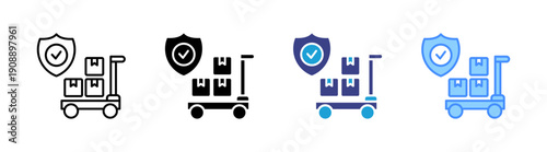 Logistics icon set multiple style collection