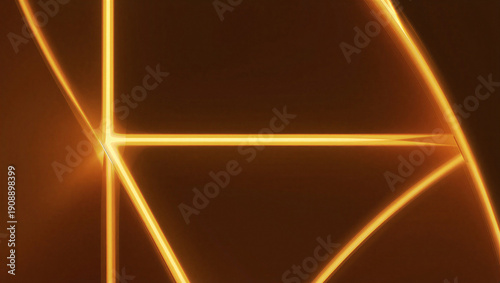Abstract golden geometric lines intersecting in warm, glowing light