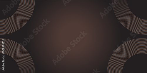 Premium background design with mocha mousse line pattern (texture) in luxury pastel color. Abstract horizontal vector template for business banner.dark brown background with golden brown circles.