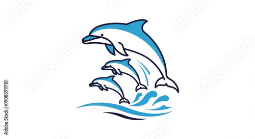 Dolphins Leaping Out of Water