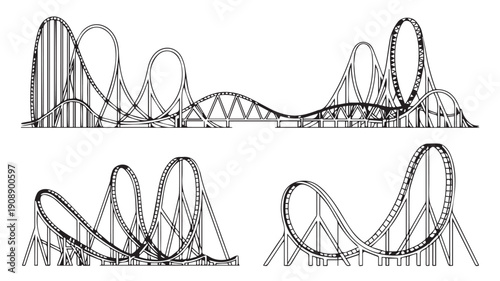 Roller Coaster Designs A Collection of Thrill Ride Illustrations