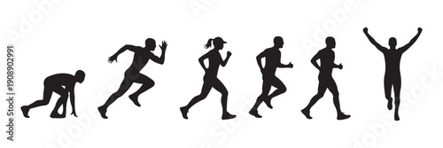 runner running pose silhouette collections