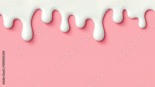 Foto White Dripping Liquid on Pink Background