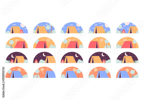 Camping Time Sticker Element