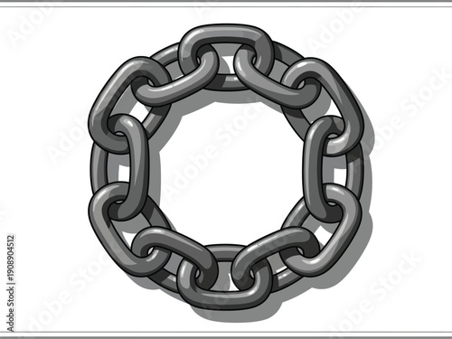 Circular Metal Chain Links Forming a Ring.