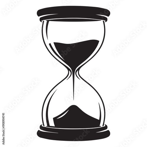 Hourglass Timer Icon Showing Halfway Point or Elapsed Time