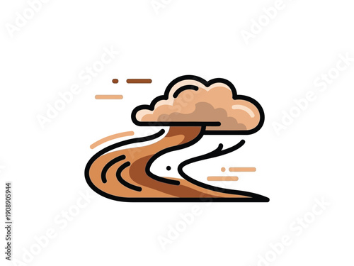 Dust storm cloud with swirling wind and particles.