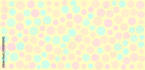 Pastel Geometric Pattern Background with Circles and Squares.