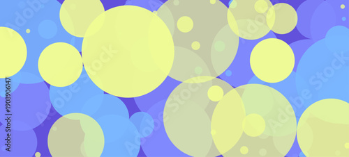 Abstract Background with Yellow and Blue Circles.