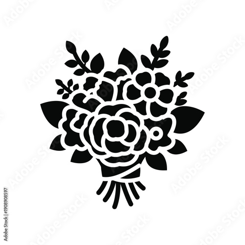 Black and White Floral Bouquet