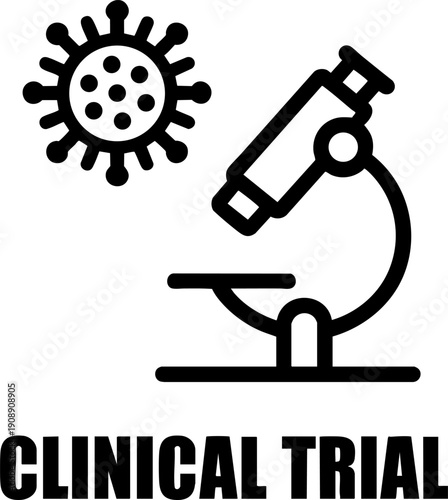 Clinical Trial Line Icon – Medical Research, Laboratory Testing and Healthcare Symbol