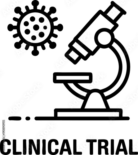 Clinical Trial Line Icon – Medical Research, Laboratory Testing and Healthcare Symbol