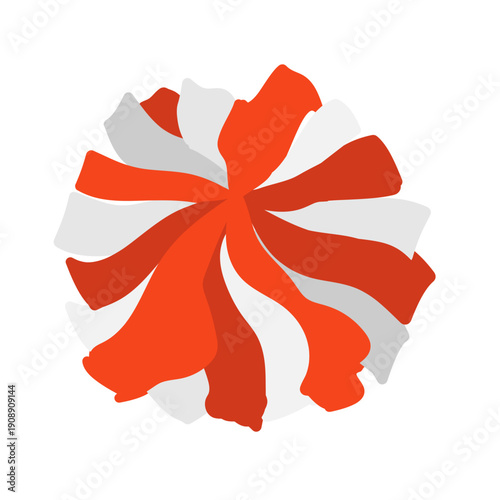 チアリーディング　赤色のポンポン　イラスト