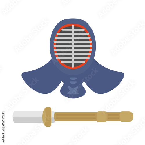 剣道（竹刀・面）イラスト