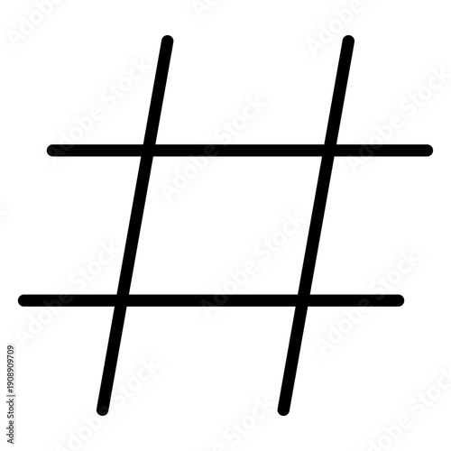 A classic hashtag symbol icon used for social media tagging and content categorization