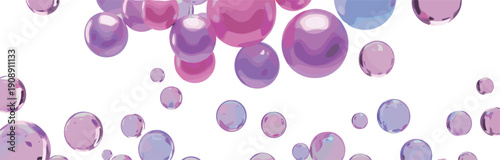 Abstract colorful floating glossy bubbles background with purple pink gradient spheres modern decorative vector illustration for creative design projects