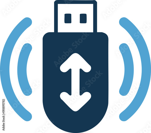USB Flash Drive Icon – Data Transfer, Storage Device and Backup Symbol