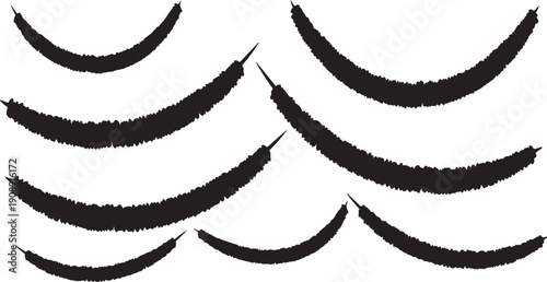 Black brush strokes on white background artistic design elements