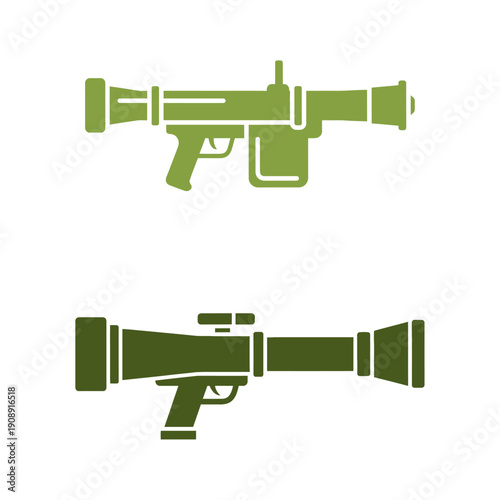 Rifle and Sniper Gun Illustration Side View.