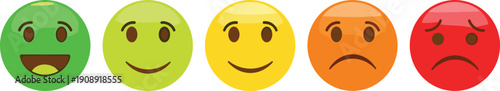 Emotions displayed through a series of emoticon faces showing different feelings
