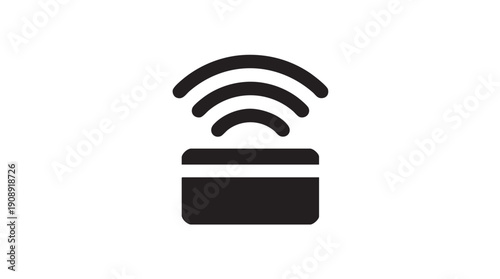 Black Contactless Payment Credit Card Icon Vector