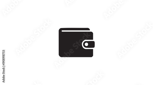 Black Wallet Icon Vector